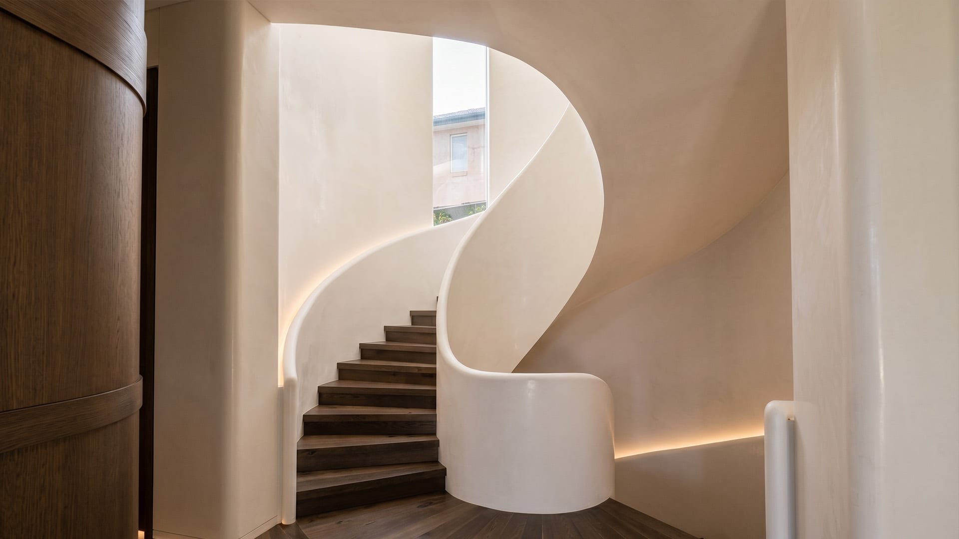 Decorative plaster finish in a Sydney home